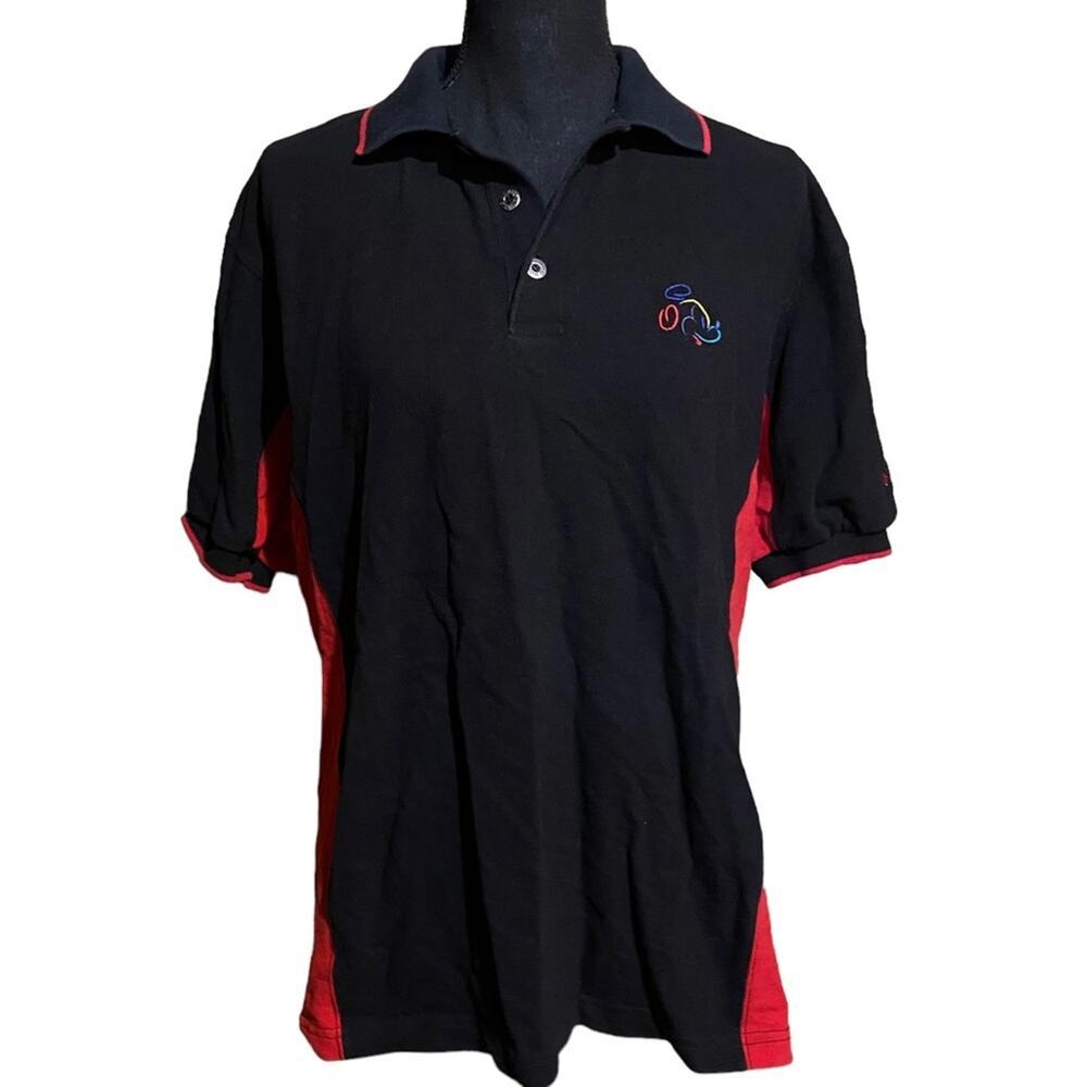 Walt Disney World Vintage Color Block Mickey Polo Shirt Women's M Medium